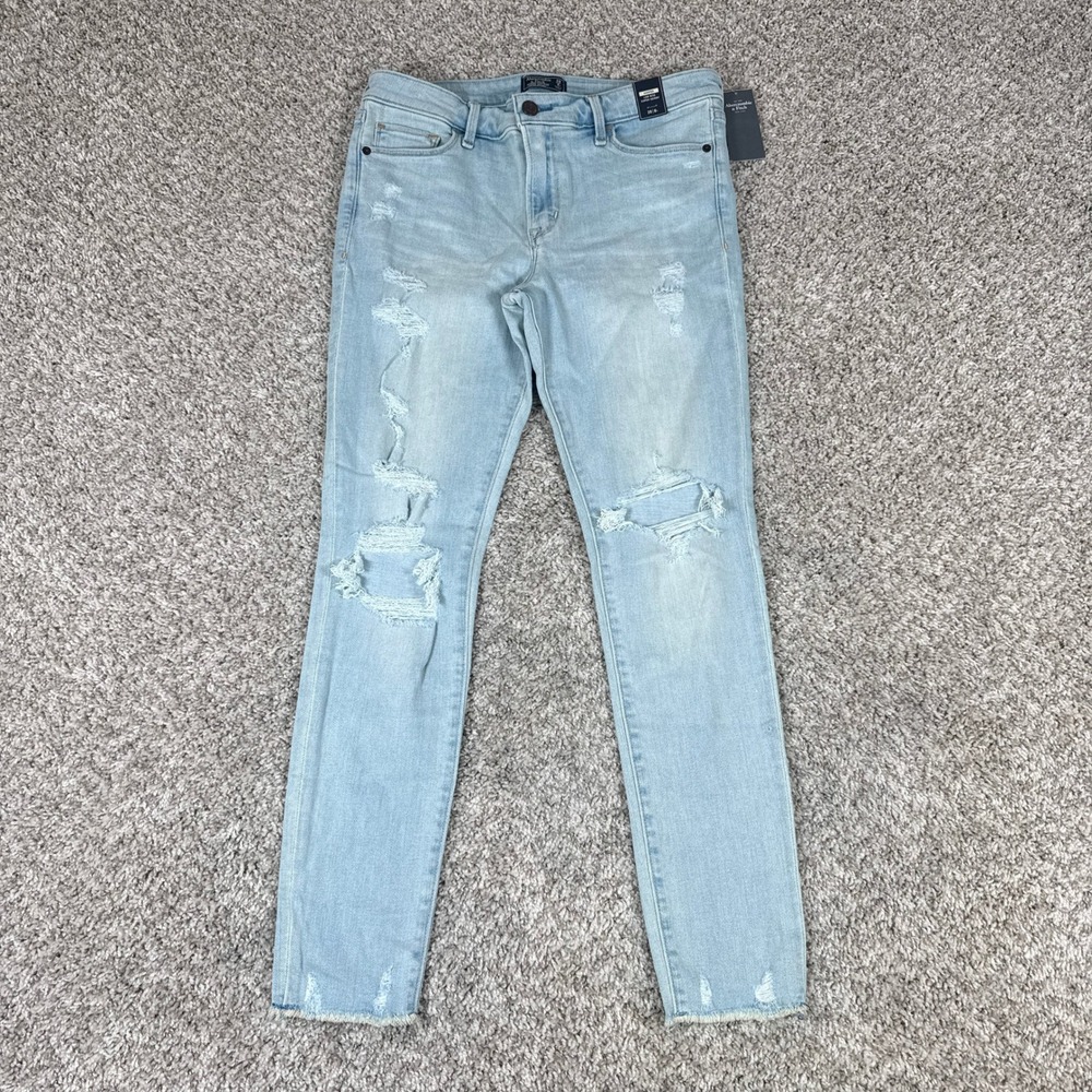 Abercrombie & Fitch Jeans Womens 29 Blue Harper Super Skinny Distressed Y2K